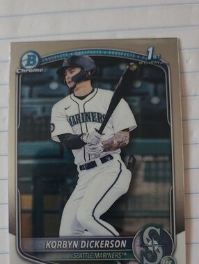 Korbyn Dickerson Seattle Mariners Baseball Card - 2025 Bowman Draft Chrome